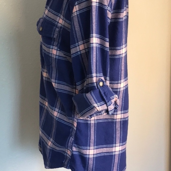 JACHS GIRLFRIEND STONE Medium Comfort Stretch Flannel Tortoise Snap Shirt Cabin - Picture 8 of 11